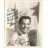 Robert Cummings signed 10x8 inch vintage sepia photo dedicated. Good Condition. All autographs