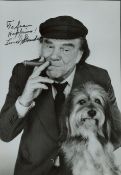 Lionel Stander signed 9x6 inch black and white photo dedicated. Good Condition. All autographs