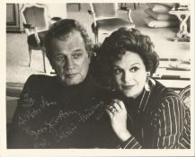 Joseph Cotton and Patricia Medina signed 10x8 inch black and white photo dedicated. Good