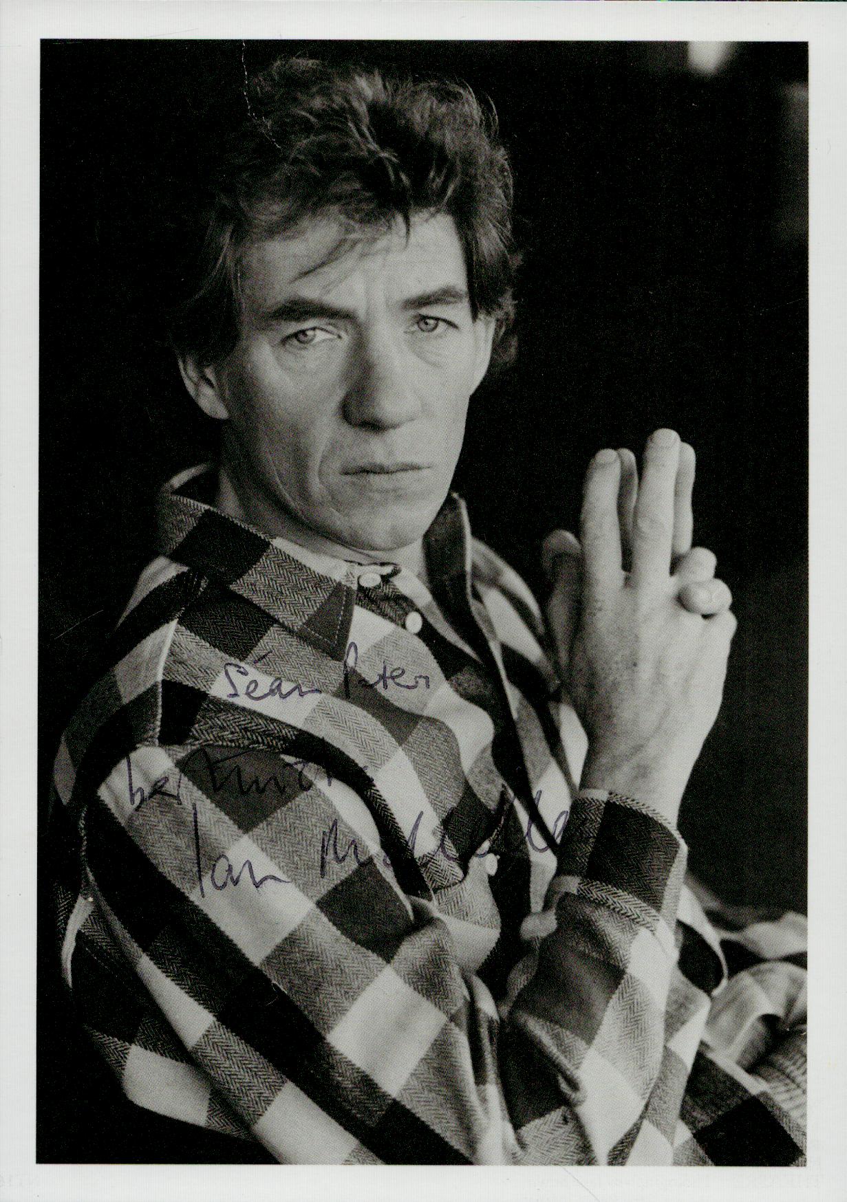 Sir Ian Mckellen CH CBE signed black & white photo Approx. Dedicated. 6x4 Inch. Is an English actor.