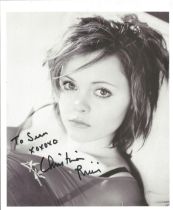 Christina Ricci signed 10x8 inch black and white photo dedicated. Good Condition. All autographs