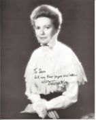 Deborah Kerr signed 10x8 inch black and white photo dedicated. Good Condition. All autographs come