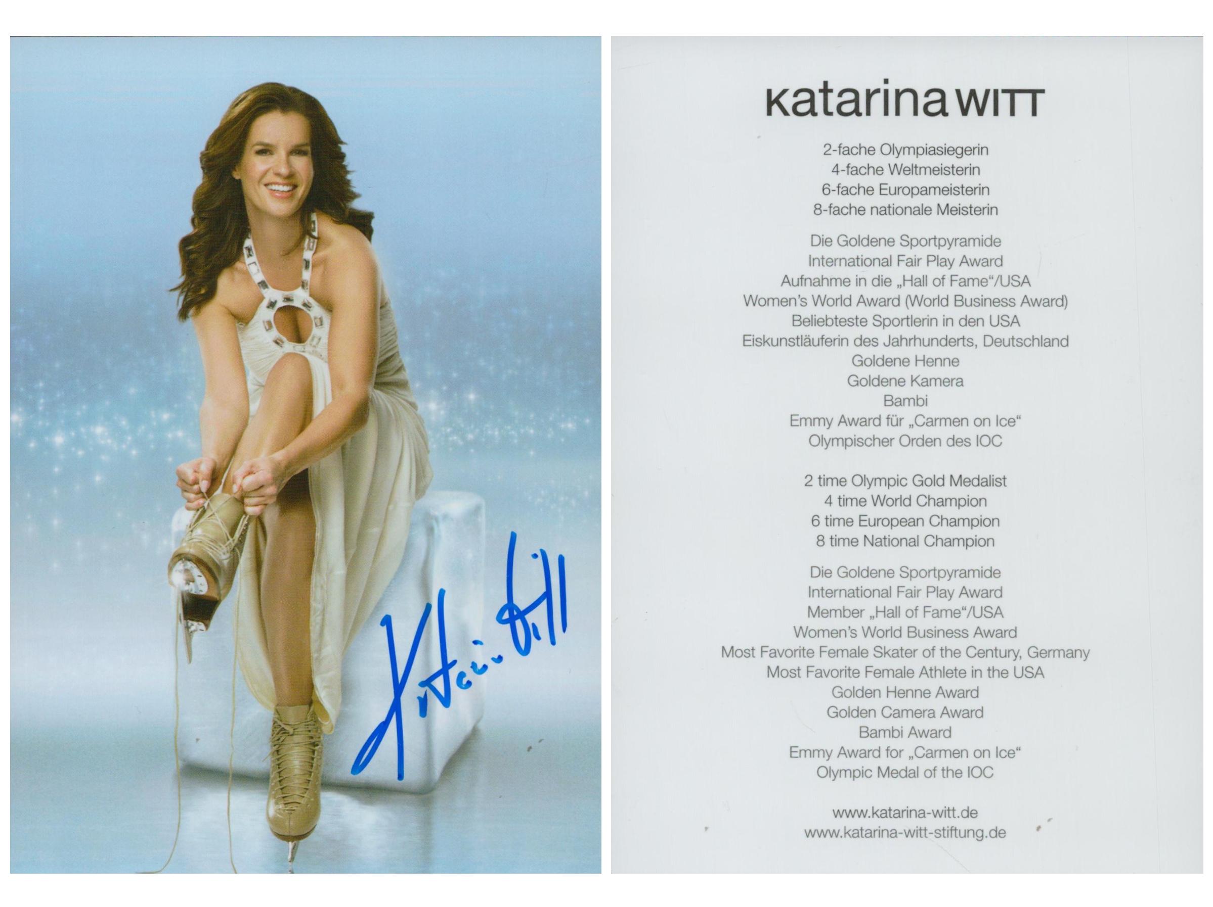 Katarina Witt signed 6x4 inch colour promo photo. Good Condition. All autographs come with a