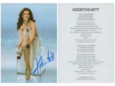 Katarina Witt signed 6x4 inch colour promo photo. Good Condition. All autographs come with a