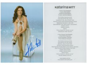 Katarina Witt signed 6x4 inch colour promo photo. Good Condition. All autographs come with a