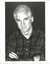 Steve Martin signed 10x8 inch black and white photo dedicated comes with accompanying TLS. Good