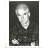 Steve Martin signed 10x8 inch black and white photo dedicated comes with accompanying TLS. Good