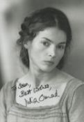Julia Ormond signed 8x6 inch black and white photo dedicated. Good Condition. All autographs come