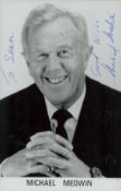 Michael Medwin signed 6x4 inch black and white photo dedicated. Good Condition. All autographs