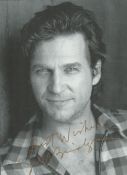 Jeff Bridges signed 7x5 inch black and white photo. Good Condition. All autographs come with a