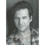 Jeff Bridges signed 7x5 inch black and white photo. Good Condition. All autographs come with a