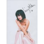 Lily Allen signed 7x5 inch colour photo. Good Condition. All autographs come with a Certificate of