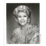 Debbie Reynolds signed 10x8 inch black and white photo. Dedicated. Good Condition. All autographs