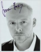 Simon Pegg signed 10x8 inch black and white photo. Good Condition. All autographs come with a