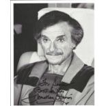 Jonathan Harris signed 10x8 inch black and white photo dedicated. Good Condition. All autographs