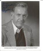 Jack Klugman signed 10x8 inch black and white photo dedicated slight tear left side signature not