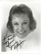 June Allyson signed 10x8 inch black and white photo dedicated. Good Condition. All autographs come