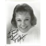 June Allyson signed 10x8 inch black and white photo dedicated. Good Condition. All autographs come