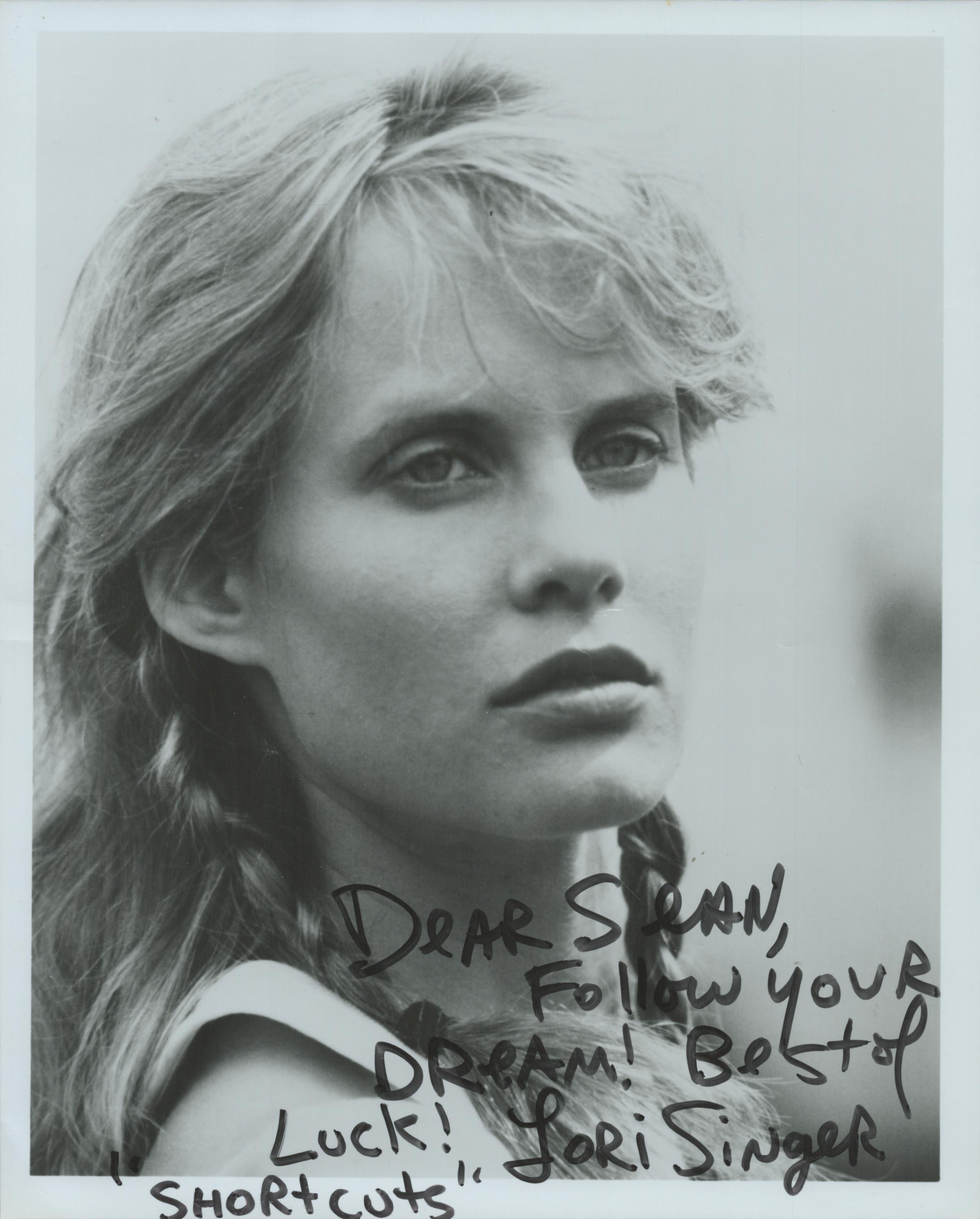 Lori Singer signed 10x8 inch black and white photo dedicated. Good Condition. All autographs come