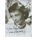 Luise Rainer signed black & white photo 7x5 Inch. Dedicated. She was the first thespian to win