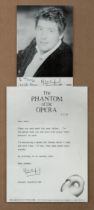 Michael Crawford OBE signed black & white photo plus TLS Thank letter dated 6.3.89 The Phantom pf
