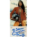 Caroline Munro signed Empire Waverley Telecards. Dedicated. Good Condition. All autographs come with