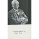 Sir John Gielgud signed 7x5 inch black and white photo. Good Condition. All autographs come with a