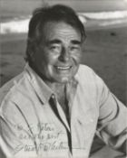 Stuart Whitman signed 10x8 inch black and white photo dedicated. Good Condition. All autographs come