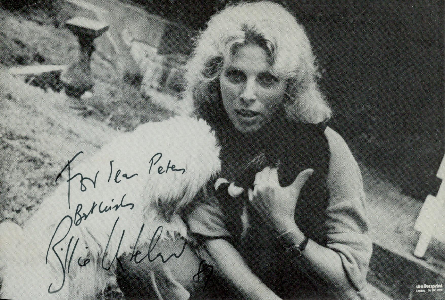 Billie Whitelaw signed black & white photo 6x4 Inch. Dedicated. Was an English actress. Good