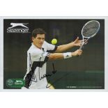 Tim Henman signed 8x6 inch Slazenger colour promo photo. Good Condition. All autographs come with