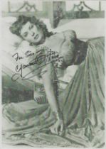 Maureen O'Hara signed 12x8 inch black and white photo dedicated. Good Condition. All autographs come
