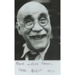 Warren Mitchell signed black & white photo 5.5x3.5 Inch. Dedicated. Was a British actor. He was a