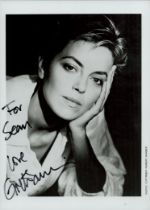 Greta Scacchi, OMRI signed black & white photo 7x5 Inch. Is an Anglo-Italian-Australian actress. She