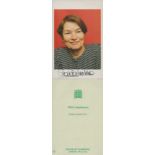Glenda Jackson signed 6x4 inch colour photo with accompanying House of Commons compliments slip.