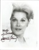 Rhonda Fleming signed 10x8 inch black and white photo dedicated. Good Condition. All autographs come