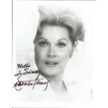 Rhonda Fleming signed 10x8 inch black and white photo dedicated. Good Condition. All autographs come