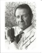 Richard Crenna signed 10x8 inch black and white photo dedicated. Good Condition. All autographs come