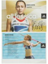 Jessica Ennis Hill signed Adidas 8x6 inch colour promo photo. Good Condition. All autographs come