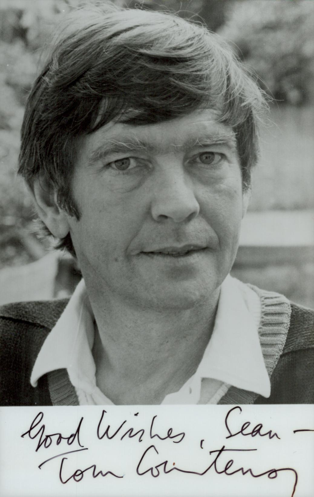 Sir Tom Courtenay signed black & white photo 5.5x3.5 Inch. Dedicated. Is an English actor. After