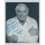 Ernest Borgnine signed 10x8 inch black and white photo dedicated. Good Condition. All autographs