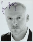 Simon Pegg signed 10x8 inch black and white photo. Good Condition. All autographs come with a