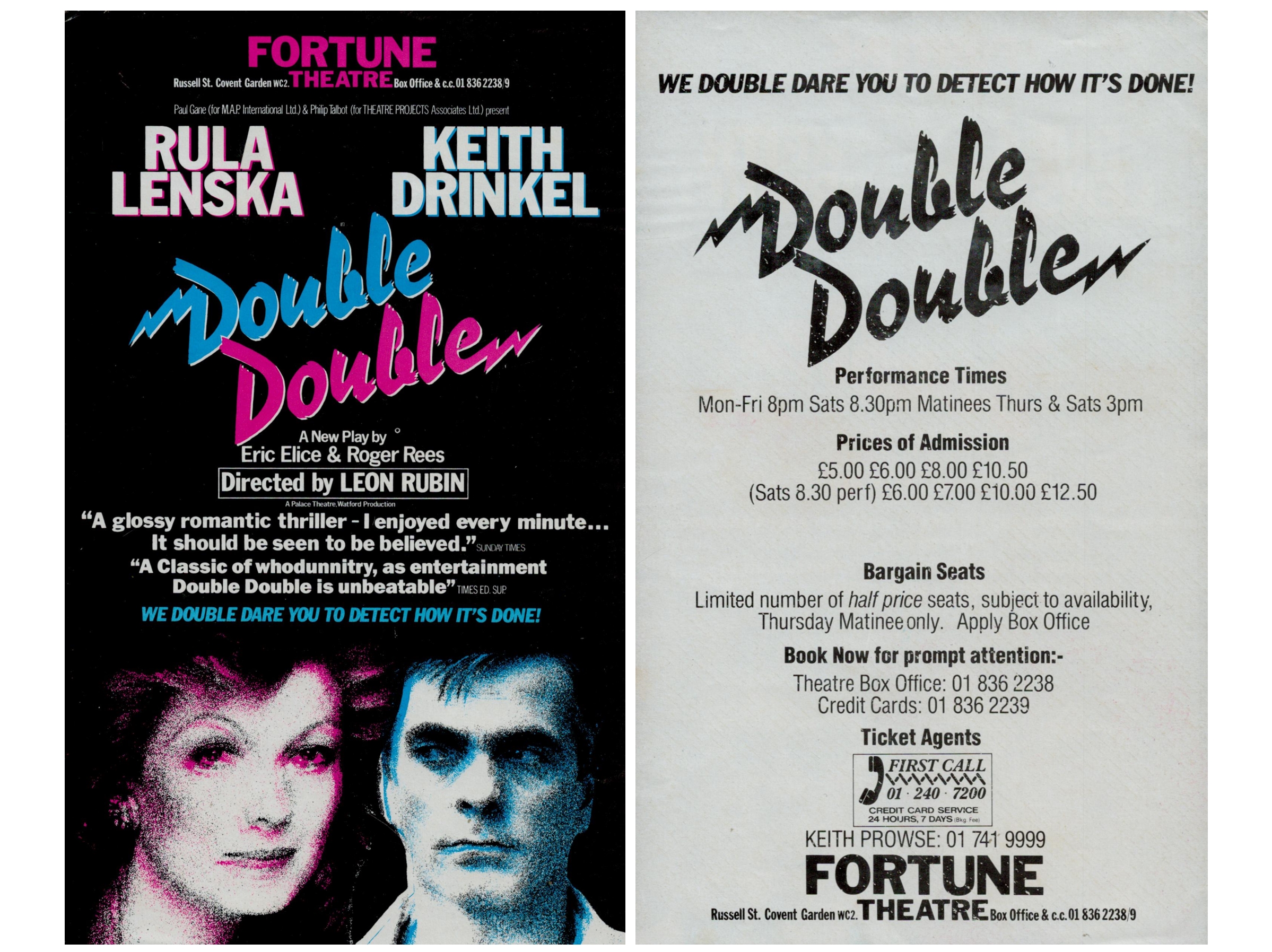 Multi signed black, White photo Keith Drinkel, Rula Lenska 10x8 Inch includes Theatre flyer. - Image 2 of 2