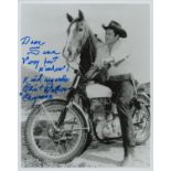 Clint Walker signed 10x8 inch black and white photo dedicated. Good Condition. All autographs come