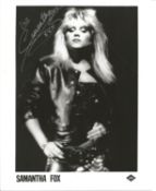 Samantha Fox signed 10x8 inch black and white photo. Good Condition. All autographs come with a