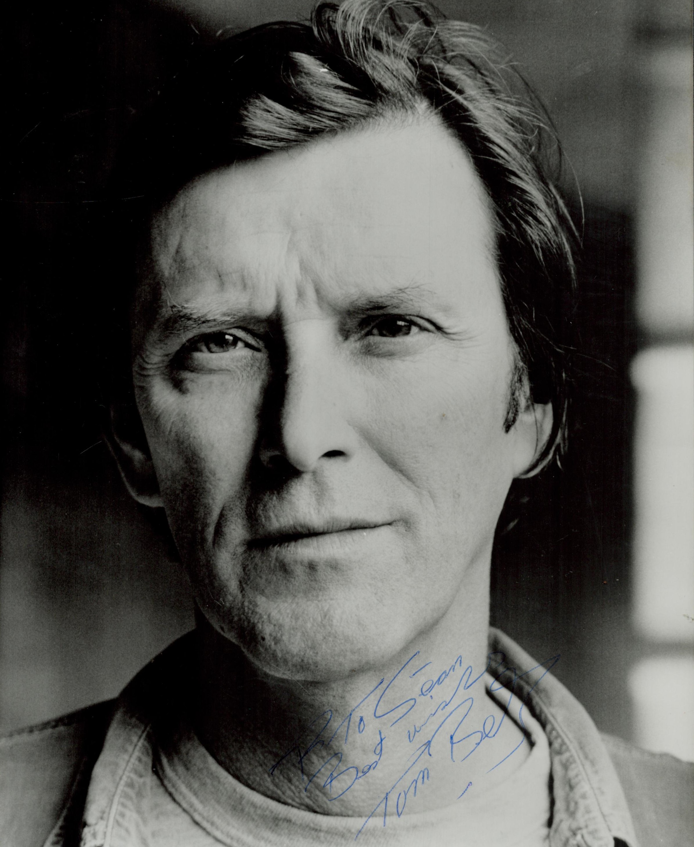 Tom Bell signed black & white photo 10x8 Inch. Dedicated. Was an English actor on stage, film and