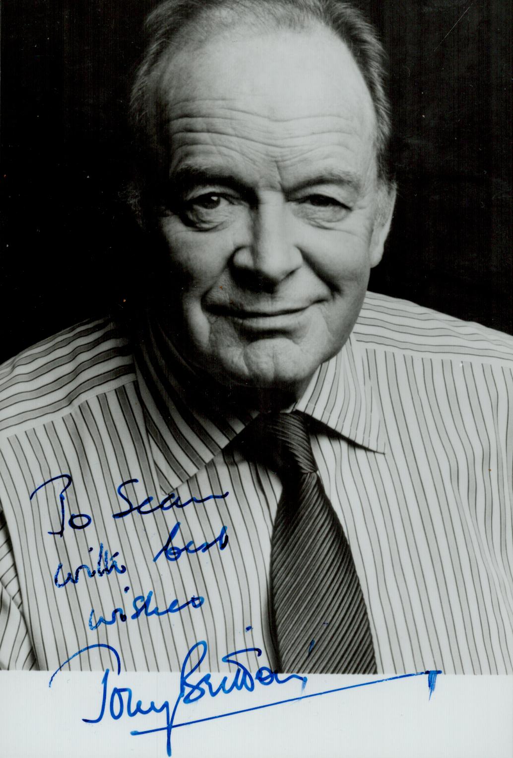 Tony Britton signed black & white photo 6x4 Inch. Dedicated. Was an English actor. He appeared in