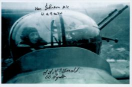 A Close-up of a Maned Gun Turret, Black and White Photo Signed by E A McDonald, Ken Johnson,