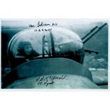 A Close-up of a Maned Gun Turret, Black and White Photo Signed by E A McDonald, Ken Johnson,