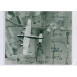 Bomber Command Over Target, Black and White Photo Signed by 15 including Ray Grayston, Basil Fish,