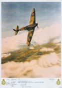 The Spitfire (our angel) print by Reg Payne. Signed by 4 including Johnson, Donald and 2 others.